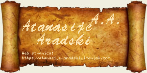 Atanasije Aradski vizit kartica